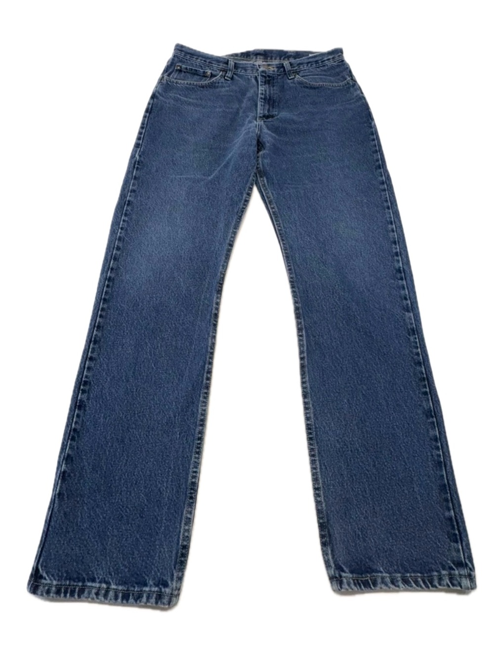 Wrangler Five Star Premium Denim Relaxed Fit Jeans 34x34 Distressed Cuffs
